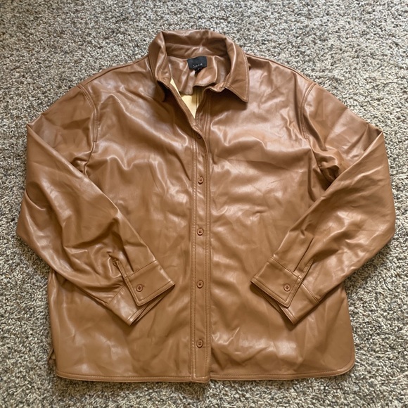 Lumiere Tan Faux Leather Women's Jacket - Picture 5 of 5